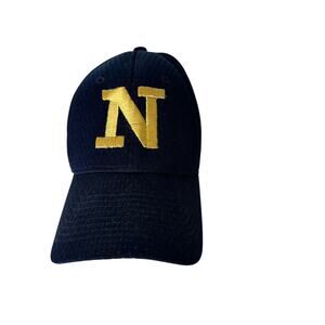 Navy Blue Gold N Initial Mesh Baseball Cap Stretch Medium Men’s Hat Navy Sports